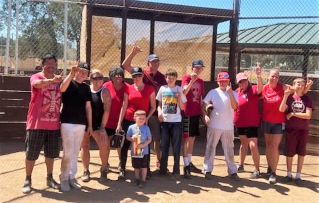 Softball tournament group photo.