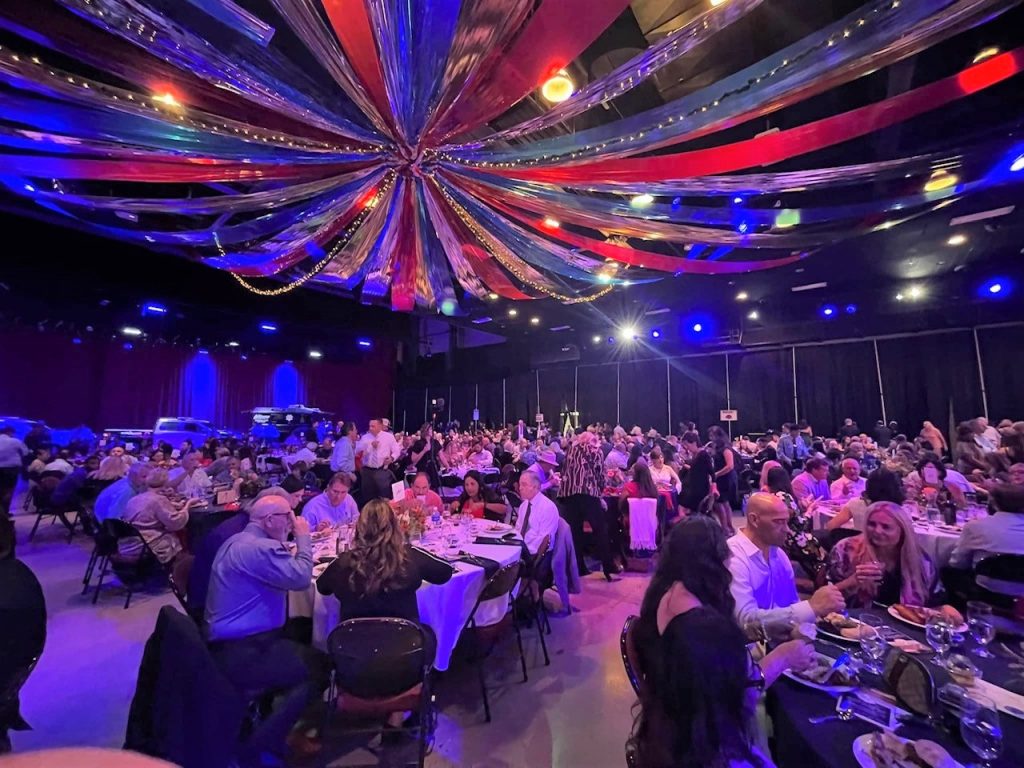 Kern Valley honor guard and others at a law enforcement officer of the year celebration. 