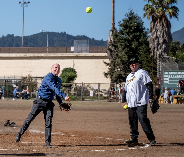 Wardens throwing first pitch