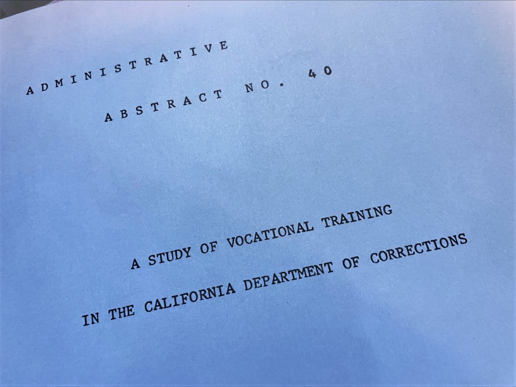 Vocational training study report from 1971. 