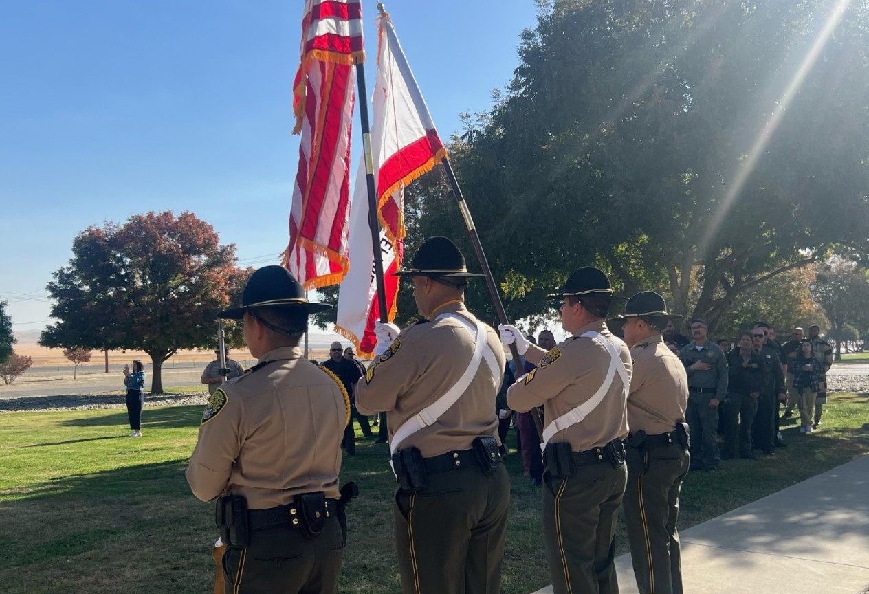Avenal State Prison color guard at the Veterans Day walk and run held Nov. 7.