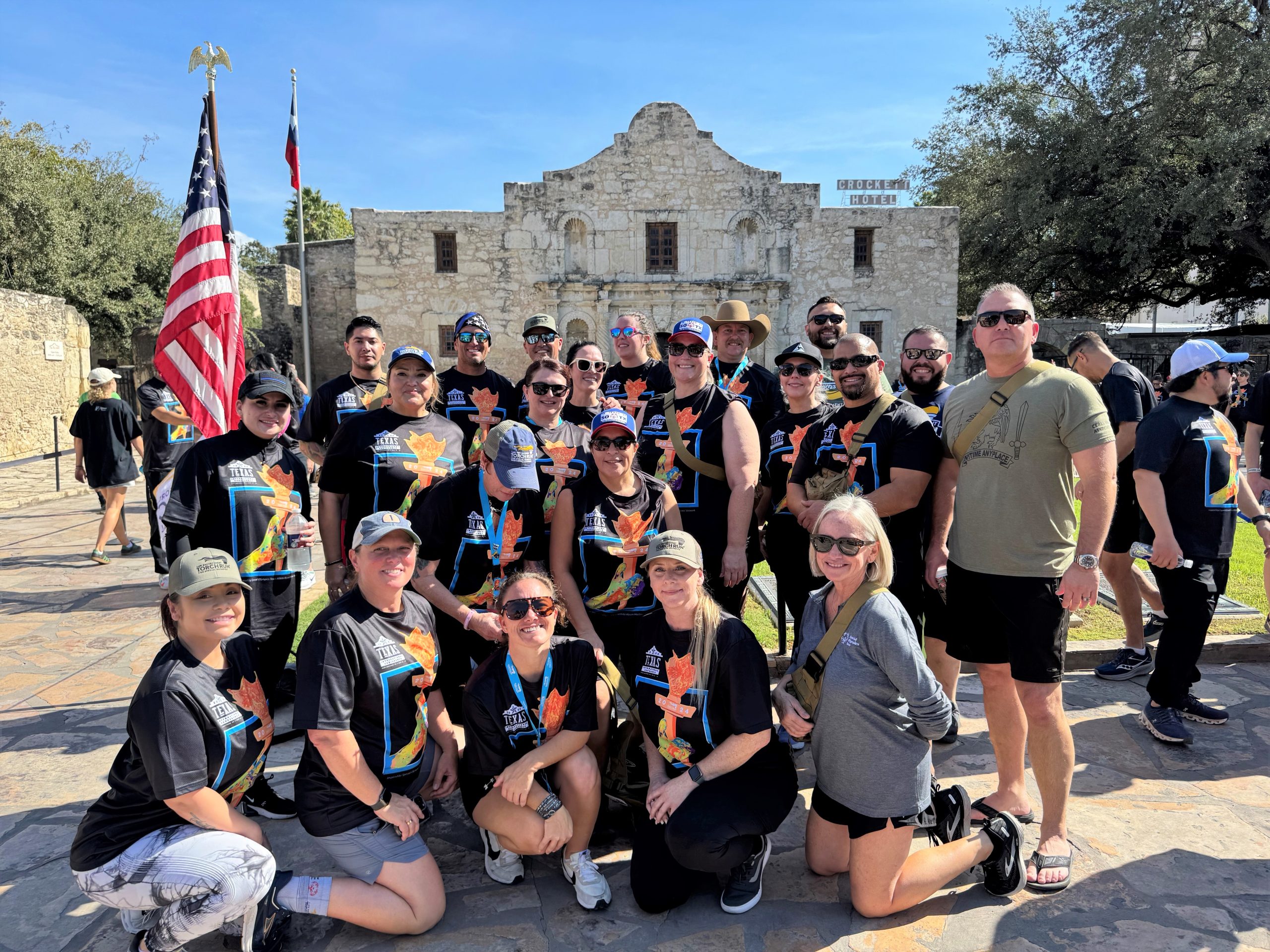 CDCR staff at the Alamo for the Law Enforcement Torch Run 2024 Conference for Special Olympics.