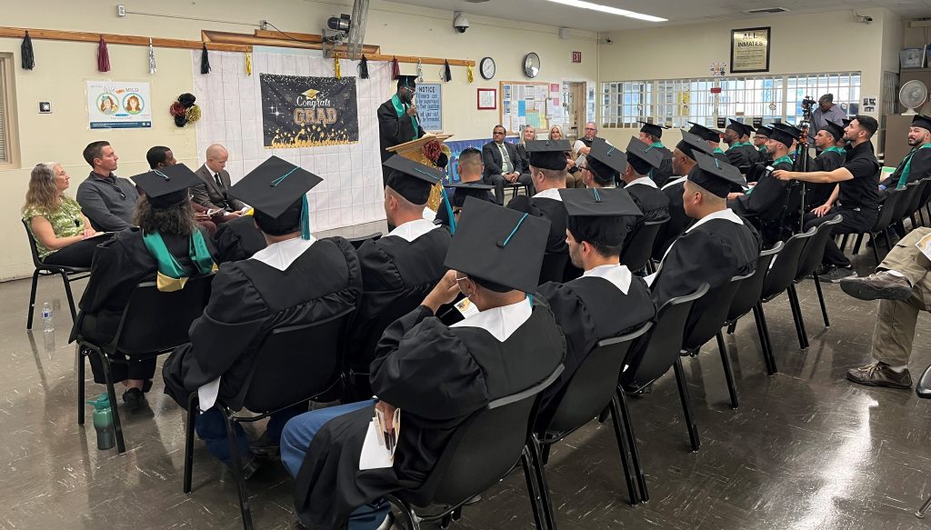 Coleman, an incarcerated graduate, was selected to speak during the ceremony.