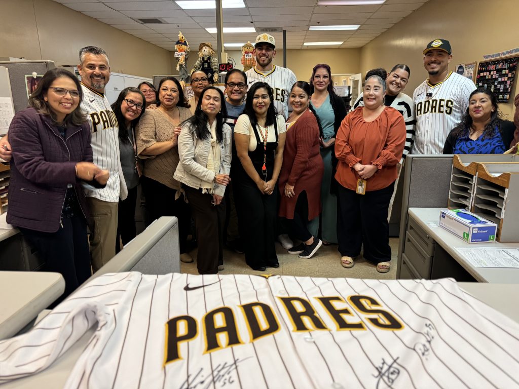 The San Diego Padres conducted an autograph signing event for the staff members, allowing them to receive personalized signatures from the players.