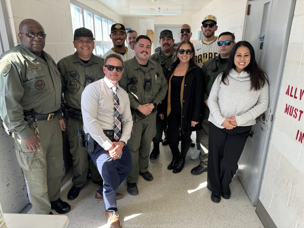 Lt. Adam Garvey, positioned at the center, conducted the tour for the San Diego Padres.
 