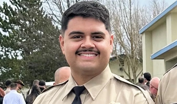Christopher Martinez at the Basic Correctional Officer Academy graduation in March 2024.