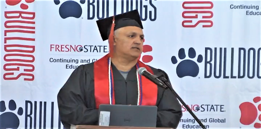 Speaking at his graduation, Ornelas thanks officer Samaco for his encouragement and positive attitude. 