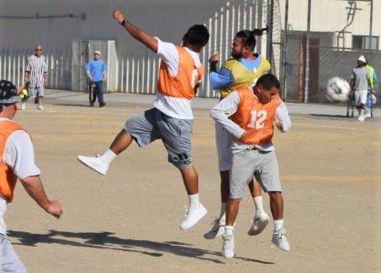 Players on the soccer field at RJD.