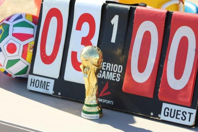 The trophy for the soccer game at RJD.