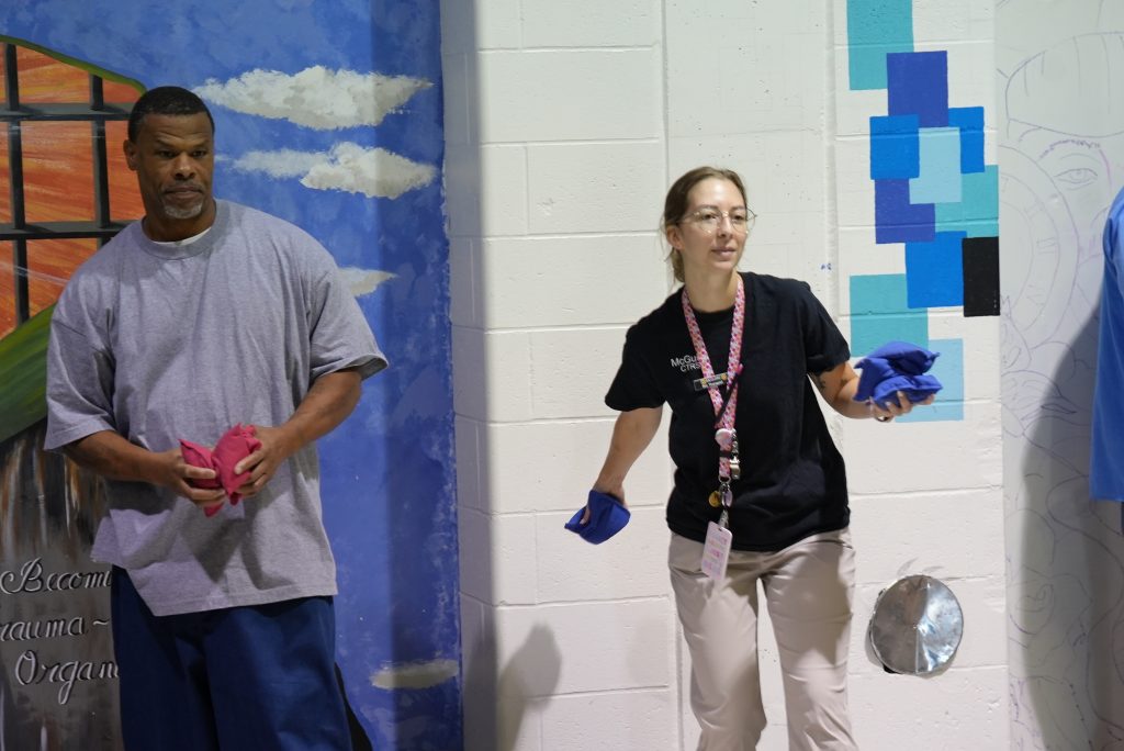 Normalized activities such as a bean bag toss game.