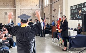 Celebrating graduates at Valley State Prison.