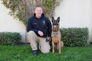 Retired K-9 Viking back when he graduated the academy with Officer Hanson.