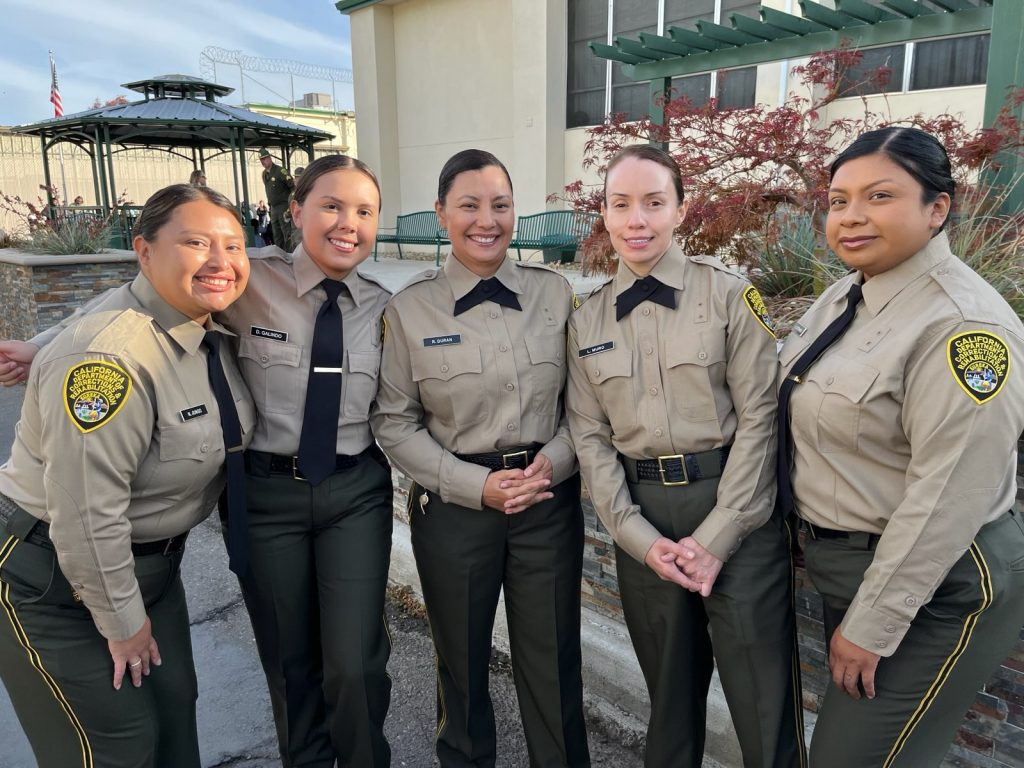Five of the 46 female cadets at the Basic Correctional Officer Academy from class 7-24A.