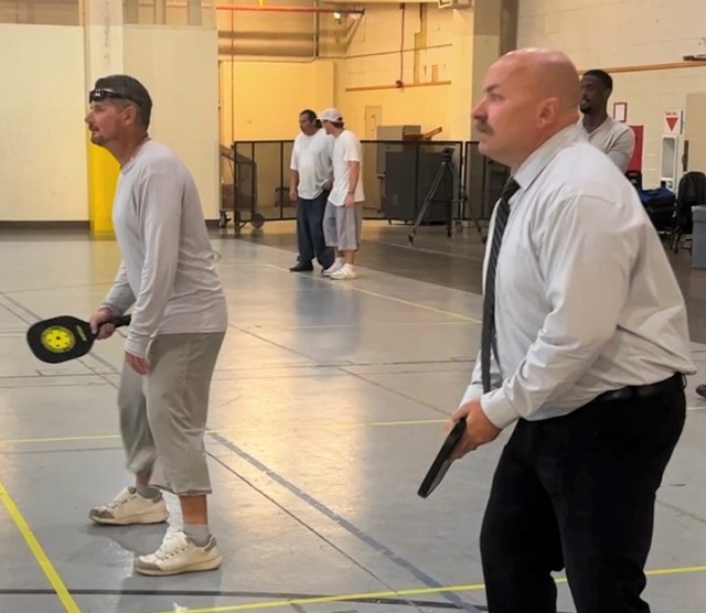 CMC staff playing pickleball with incarcerated