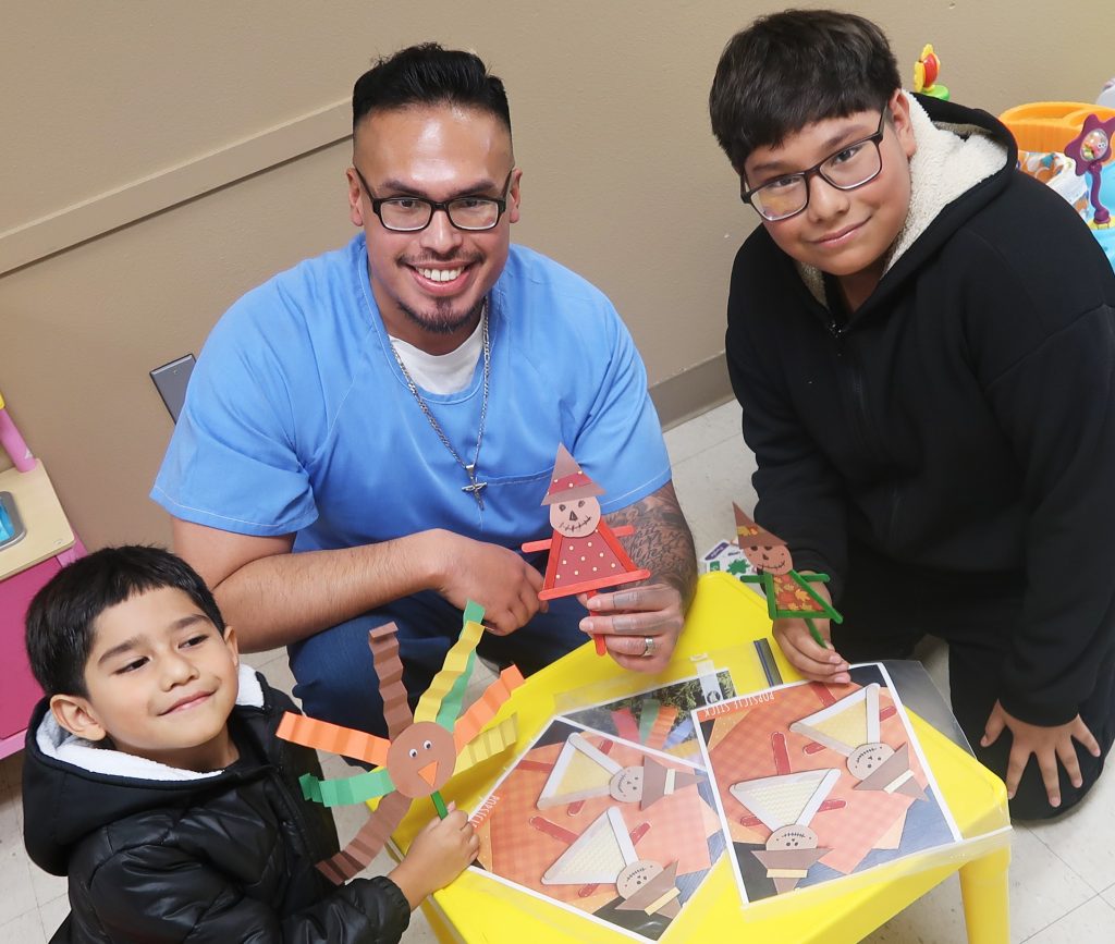 Avenal State Prison crafts for Thanksgiving visiting with families.