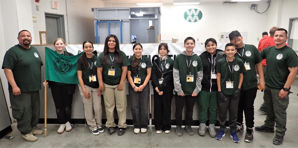 Group photo of some of the kids with their mentors at the Calipatria junior academy.