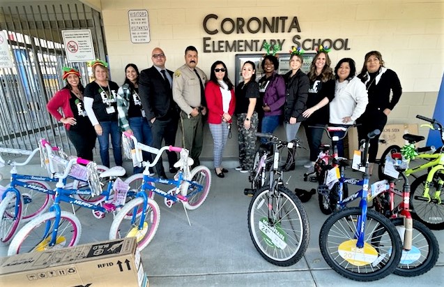 CRC Amity Foundation bike donation to a local school in Corona.