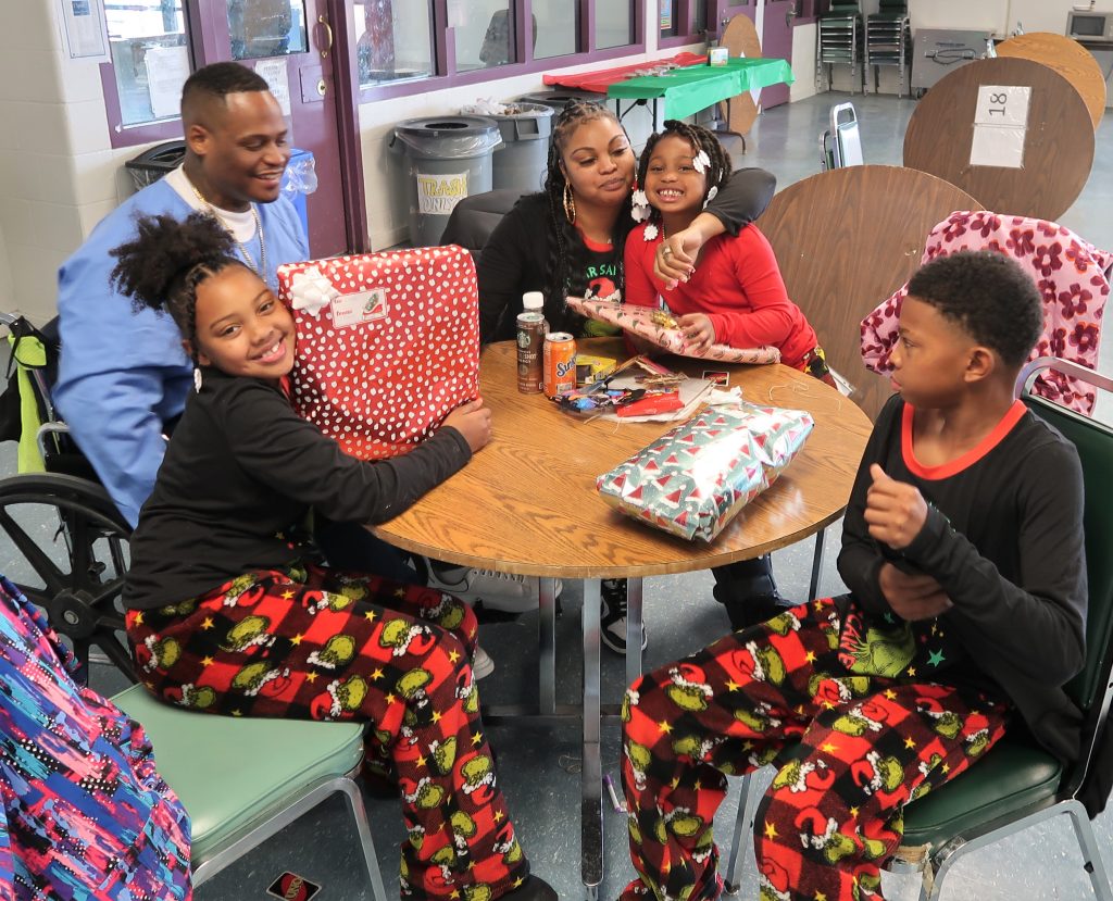 Four family members visit their incarcerated loved one at High Desert State Prison on Christmas Day.