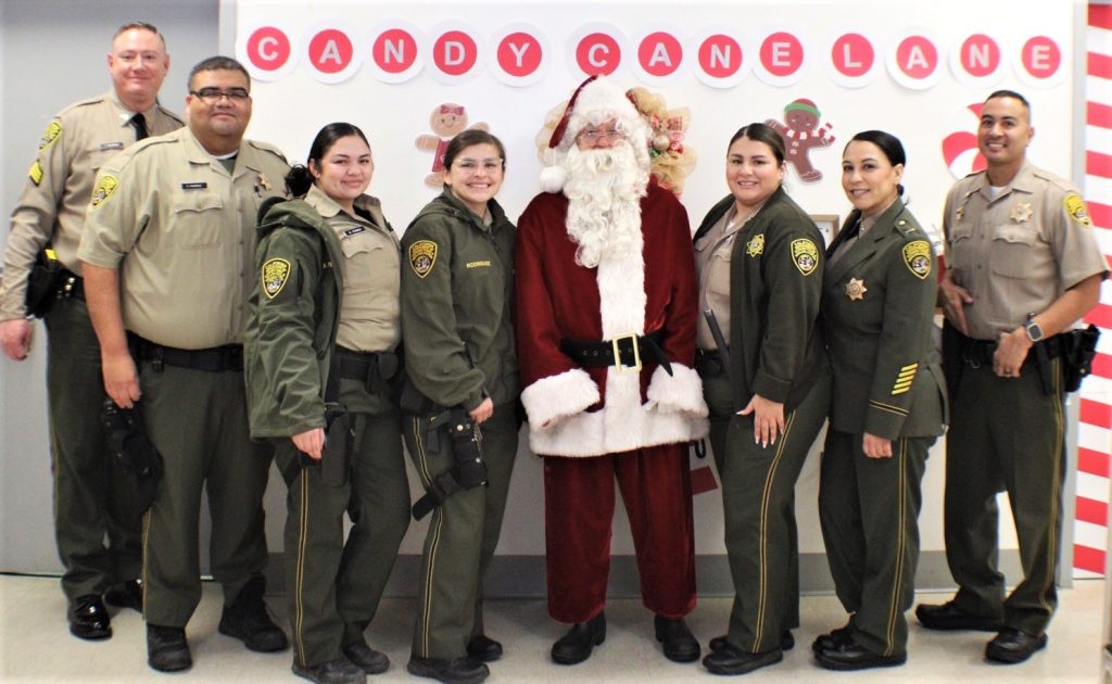 Visiting staff at CDCR Mule Creek State Prison for holidays visiting event for families.