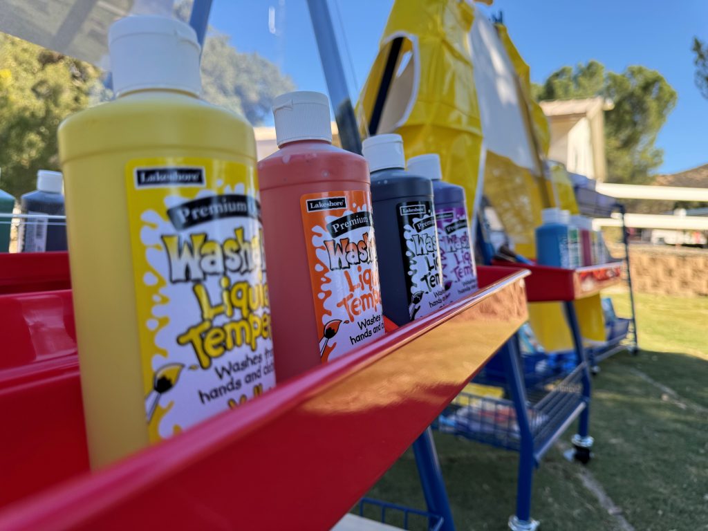 Crafts for children at the conservation camp.