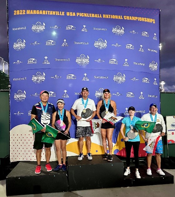 Group of individuals on a podium 