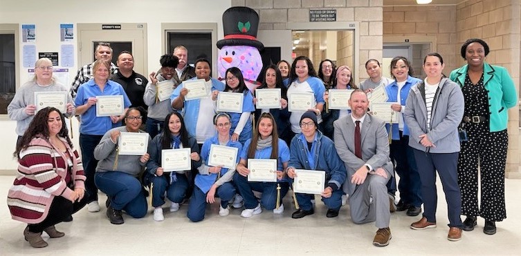 Construction trade graduates at the women's facility in Chowchilla.
