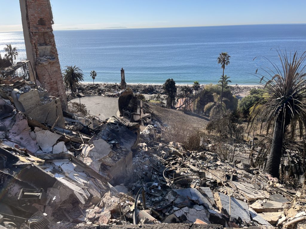 A home completely destroyed by the Palisades fire.