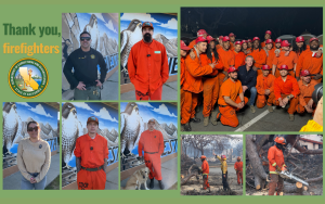 CMC Cuesta camp staff and firefighters thank those fighting fires in Southern California.