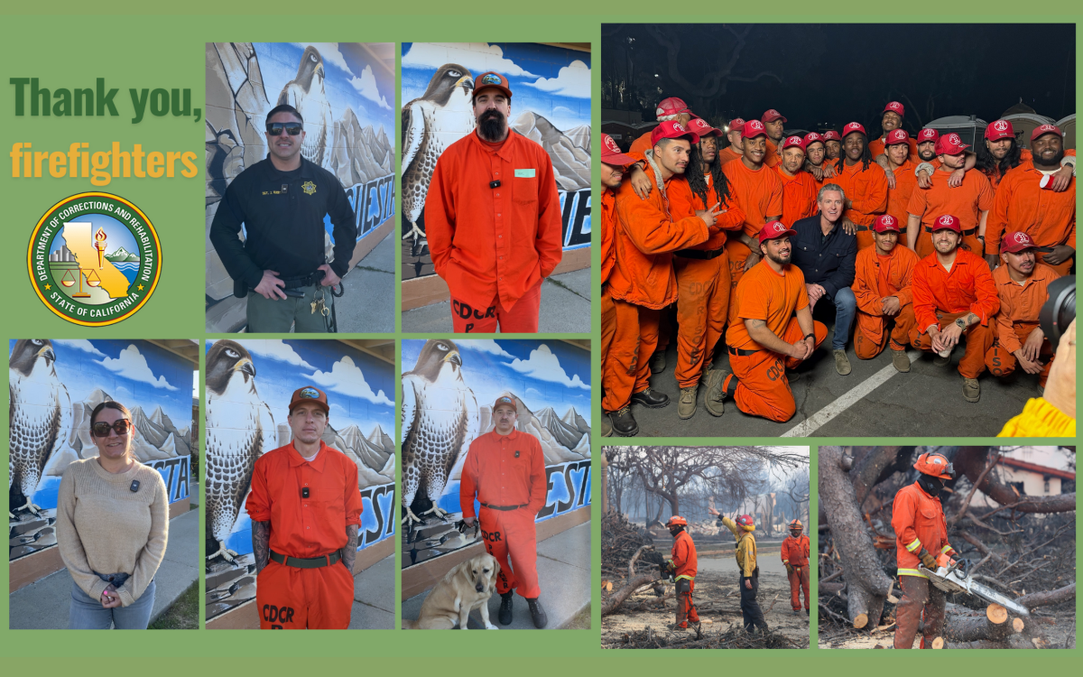 CMC Cuesta camp staff and firefighters thank those fighting fires in Southern California.