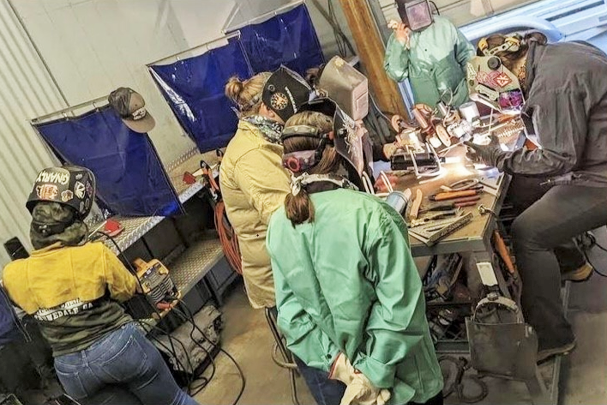 Tiffany Orff hosts a workshop on welding.
