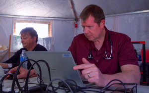 Doctor and nurse with the MERT team.