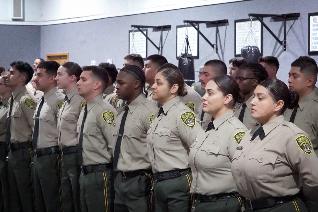 Group of CDCR cadets, including Nancy Castro, at the academy.