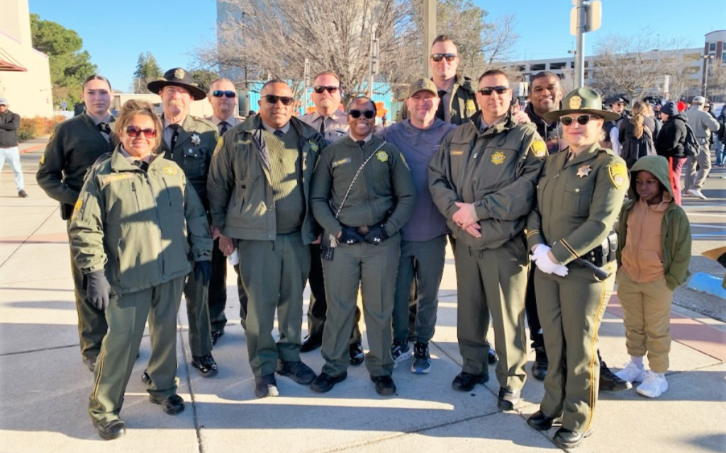 Martin Luther King march at Sacramento City College with recruiters.
