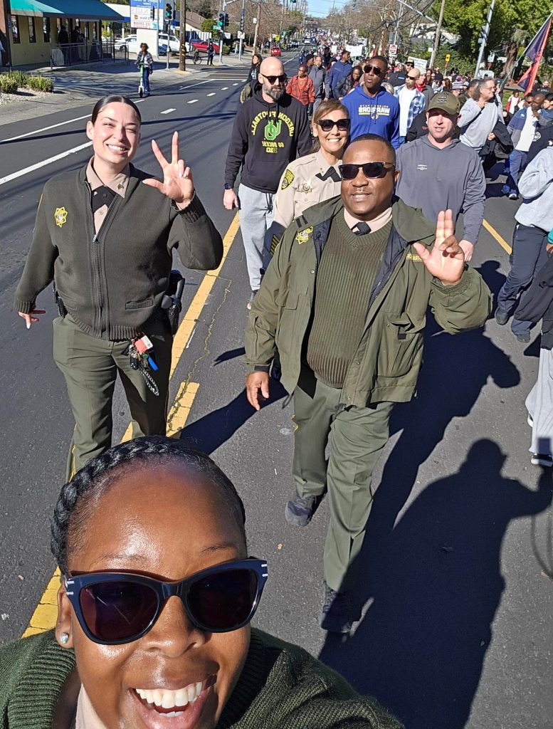 CDCR recruiters walk in the Martin Luther King March for a Dream. 