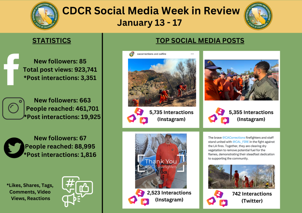 Graphic for top social media posts.