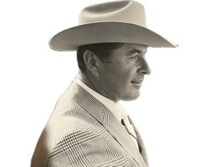 Jim Estelle wearing a cowboy hat in 1970s.