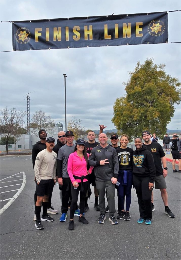 SQ staff at the police officer memorial run finish line.