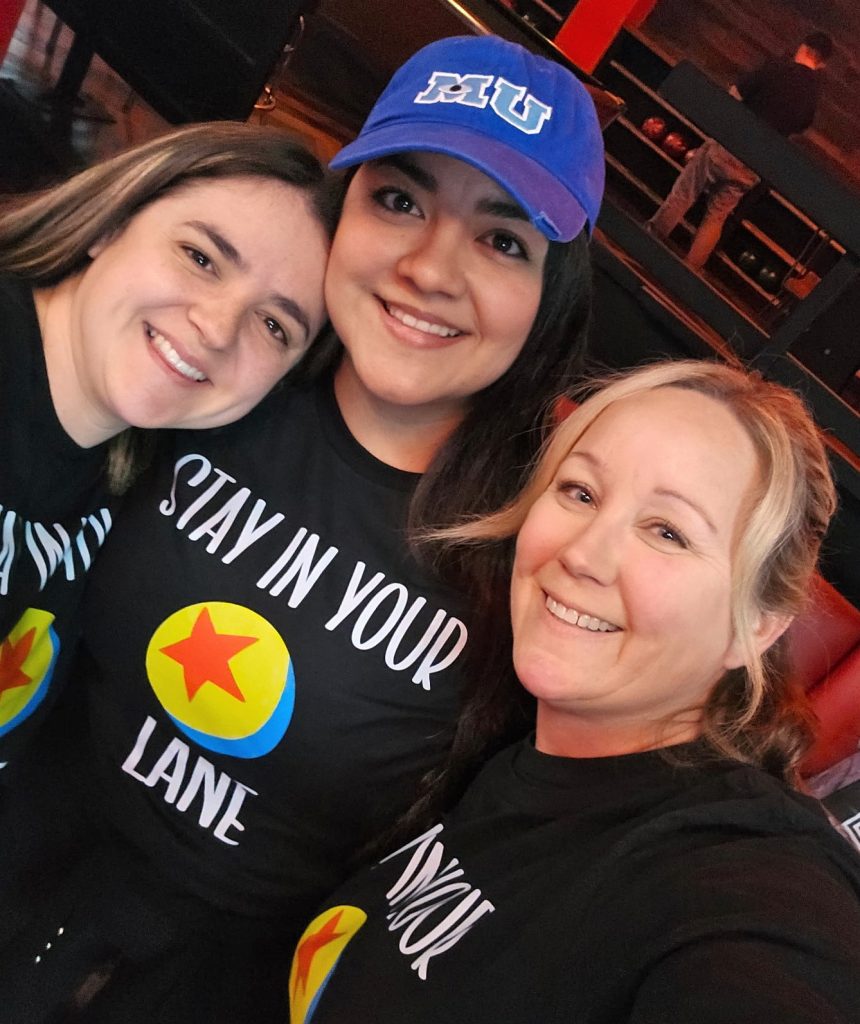 CCWF staff pose at the bowling fundraising for Big Brothers, Big Sisters organization.