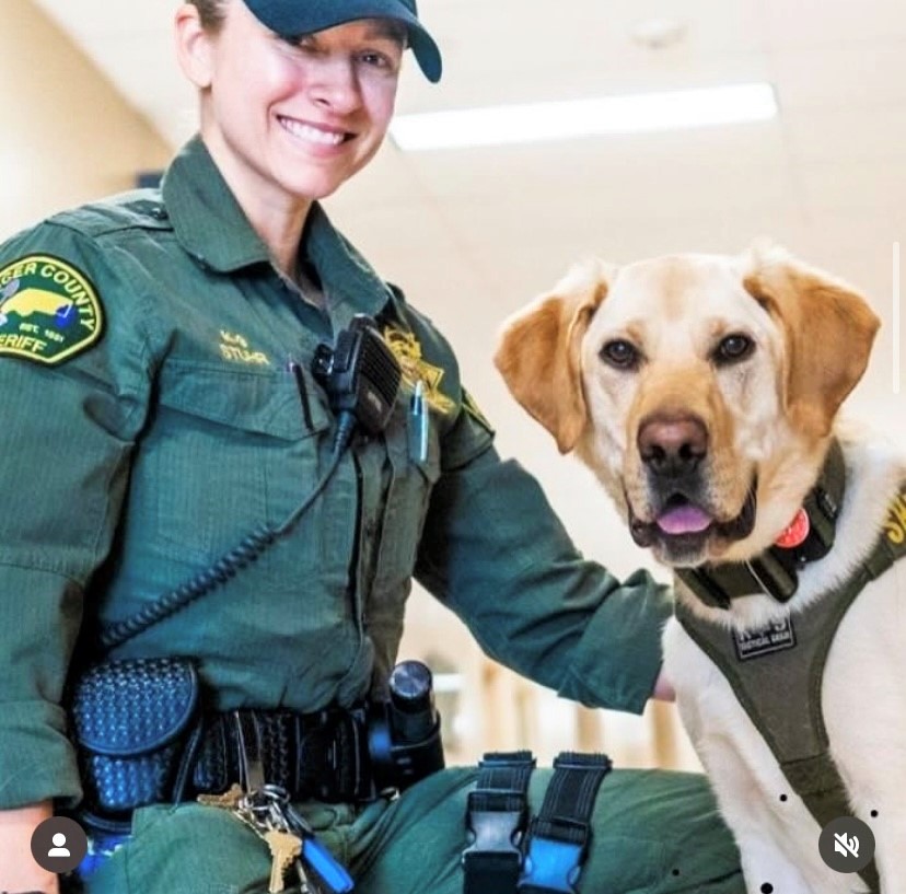 Kimberley Stuhr and her K-9 Shiloh when she was a sheriff's office correctional officer. 