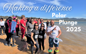 Making a Difference Polar Plunge 2025 with CDCR and CCHCS staff at a lake.