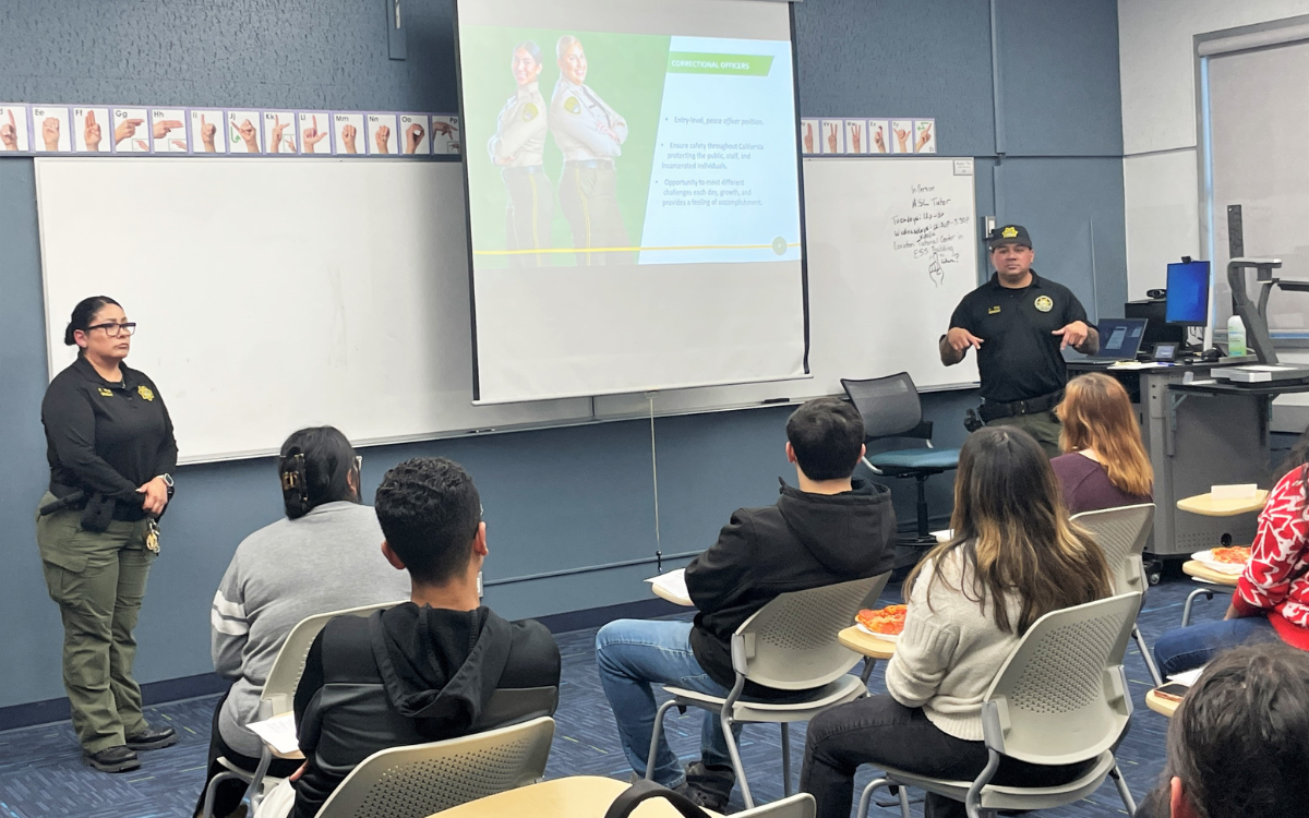 CDCR recruiters speak to students as part of the College Outreach Program.
