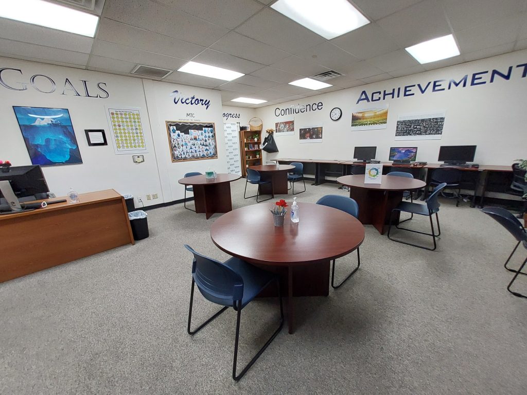 A computer lab at the Day Reporting Center in Pomona.