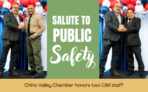 CIM public safety awards 2025 with two people receiving recognition.