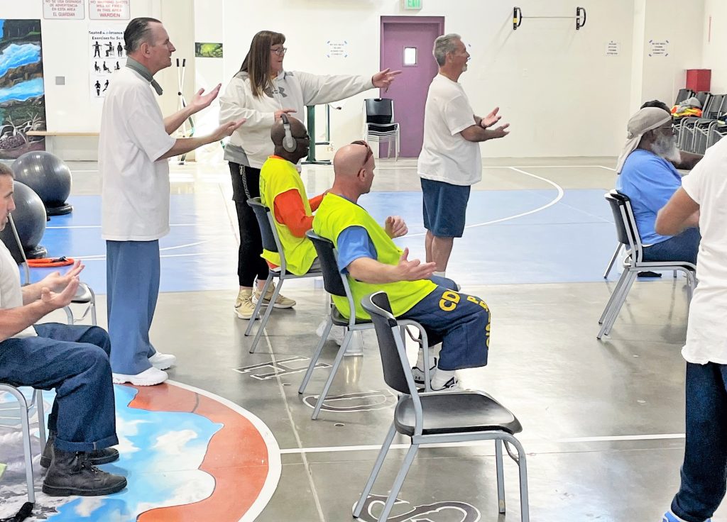 Coach Penny Thiels leads a fitness class for the ADA population. 