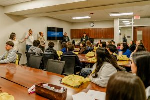 Growing Healthcare leaders group of staff and high school students