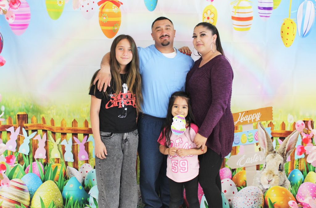 A family for Easter visiting at CDCR-Centinela State Prison. 