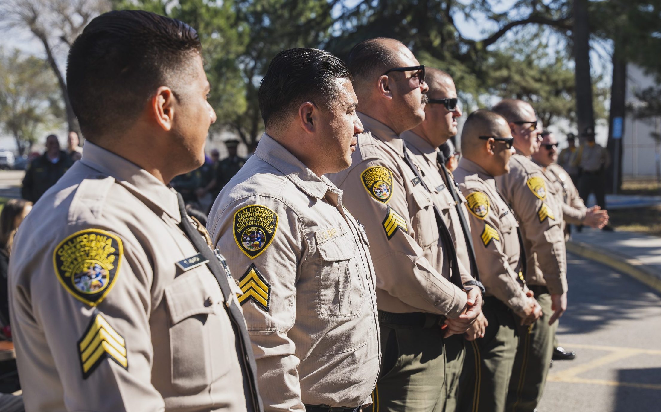 Sergeants at a promotional ceremony at California Institution for Men (CIM) in Chino.