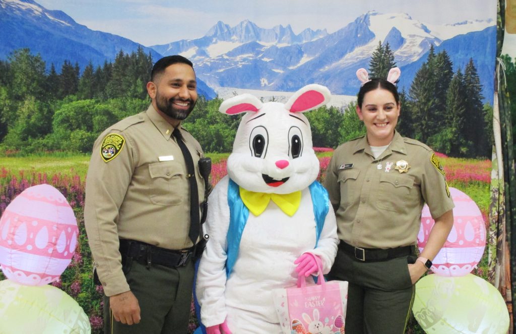 CMF visiting staff and the Easter bunny.