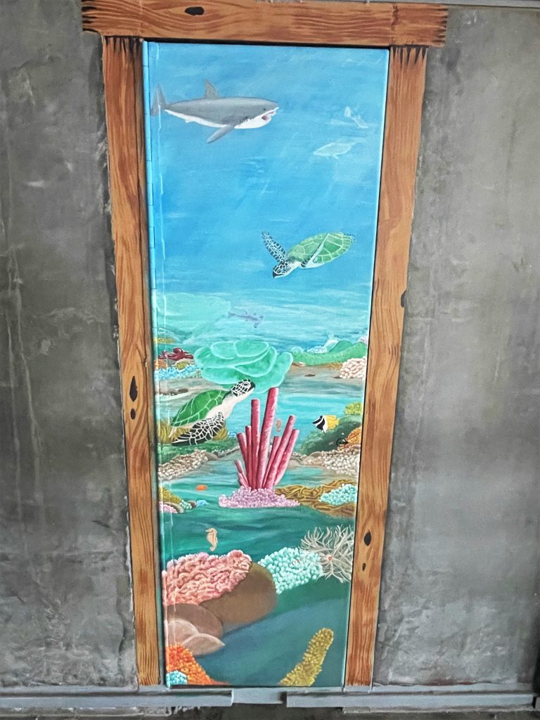 Underwater life painting at High Desert State Prison in Susanville, California.