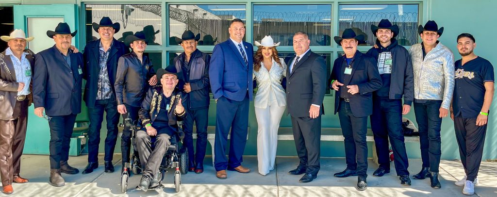 Group photo of bands with warden and chief deputy warden.
